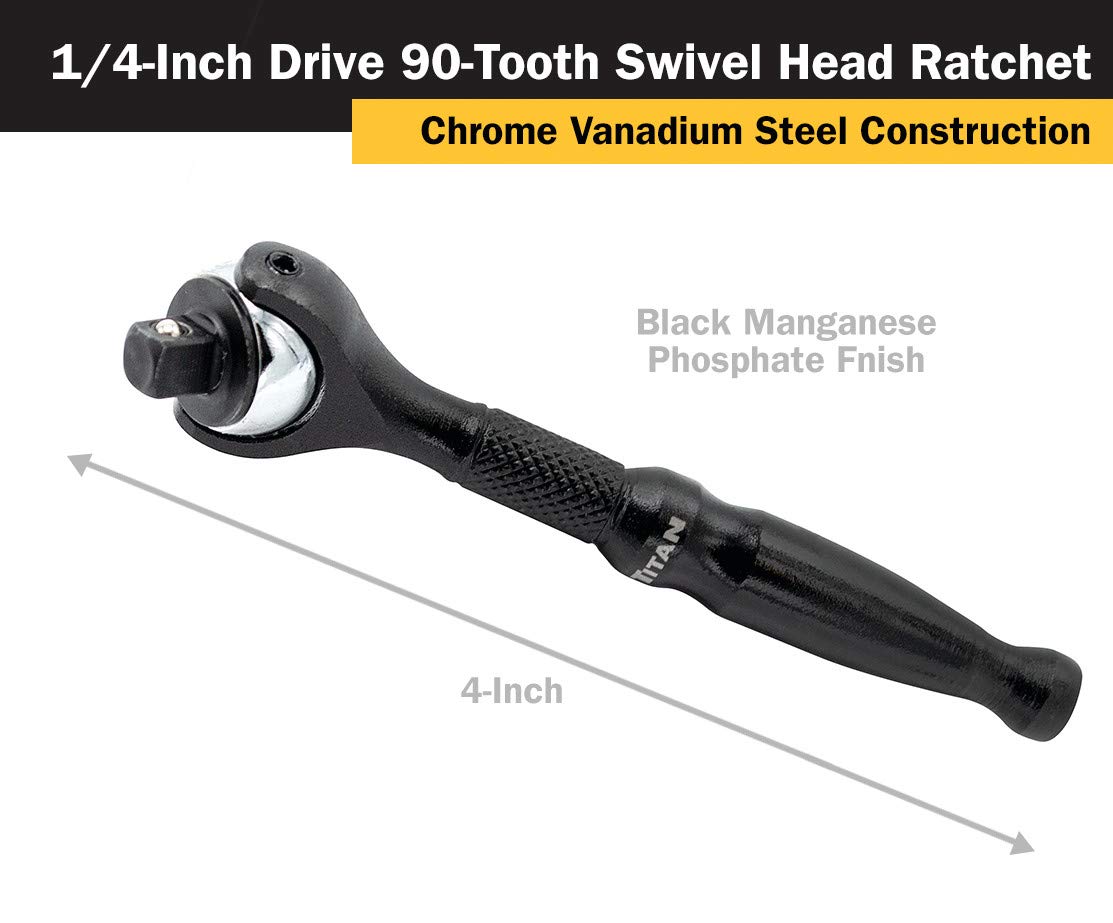 Titan 11313 swivel head demonstrates 252-degree range for versatile positioning.