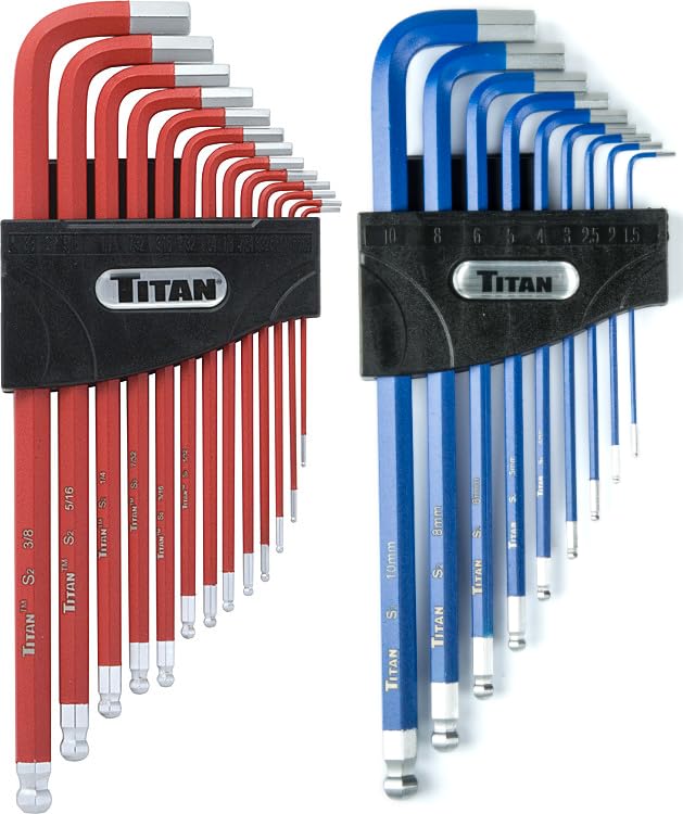 Titan 12764 SAE hex keys organized for quick size selection.