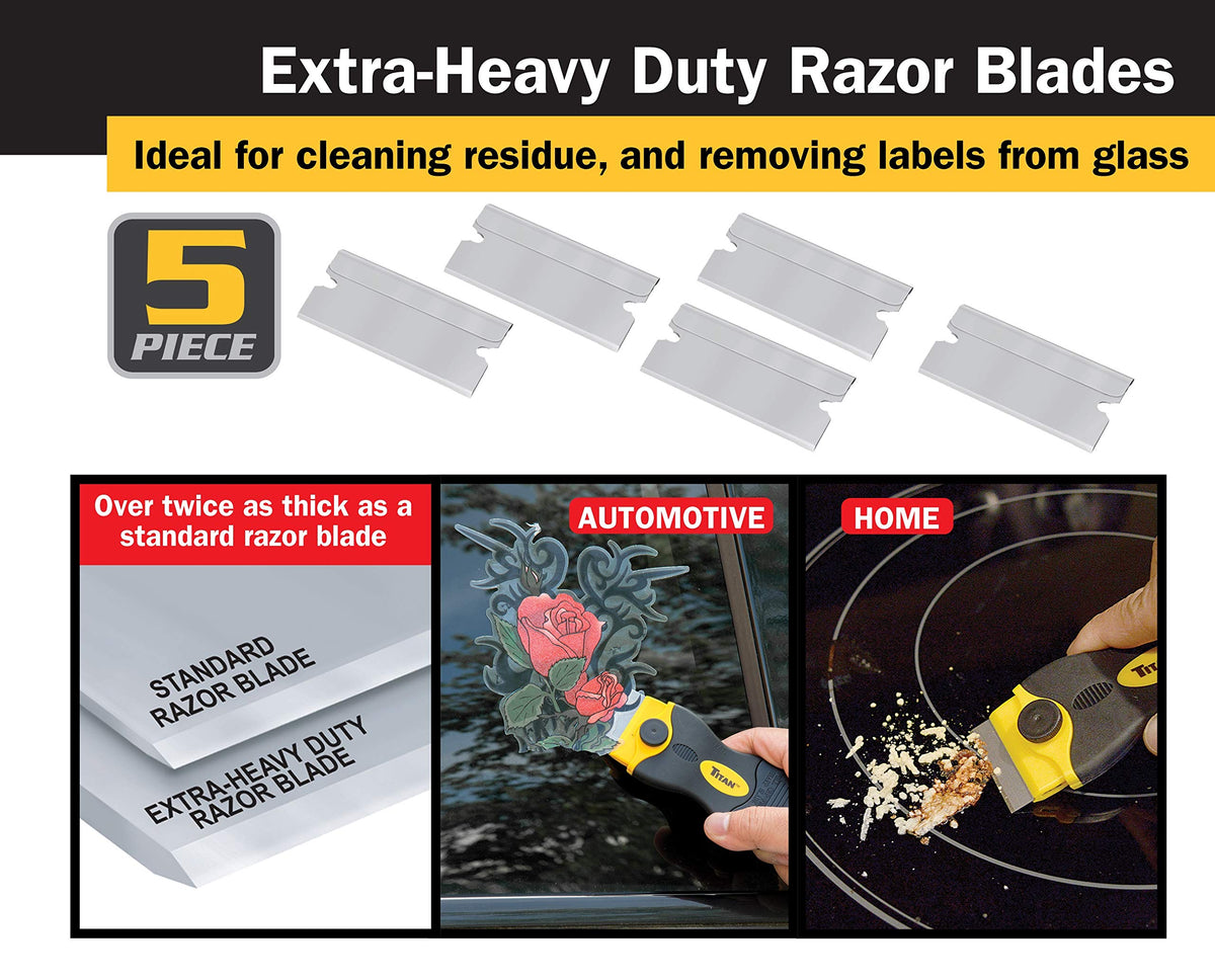 Titan 17002 adhesive removal on car windows minimizes surface damage