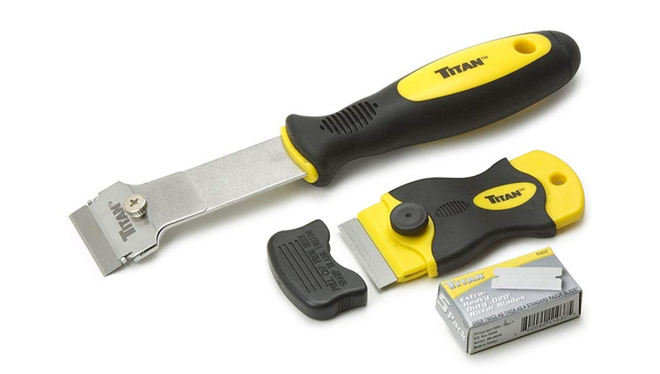 Titan 17002 multi-purpose scraper in action for tough cleanup tasks