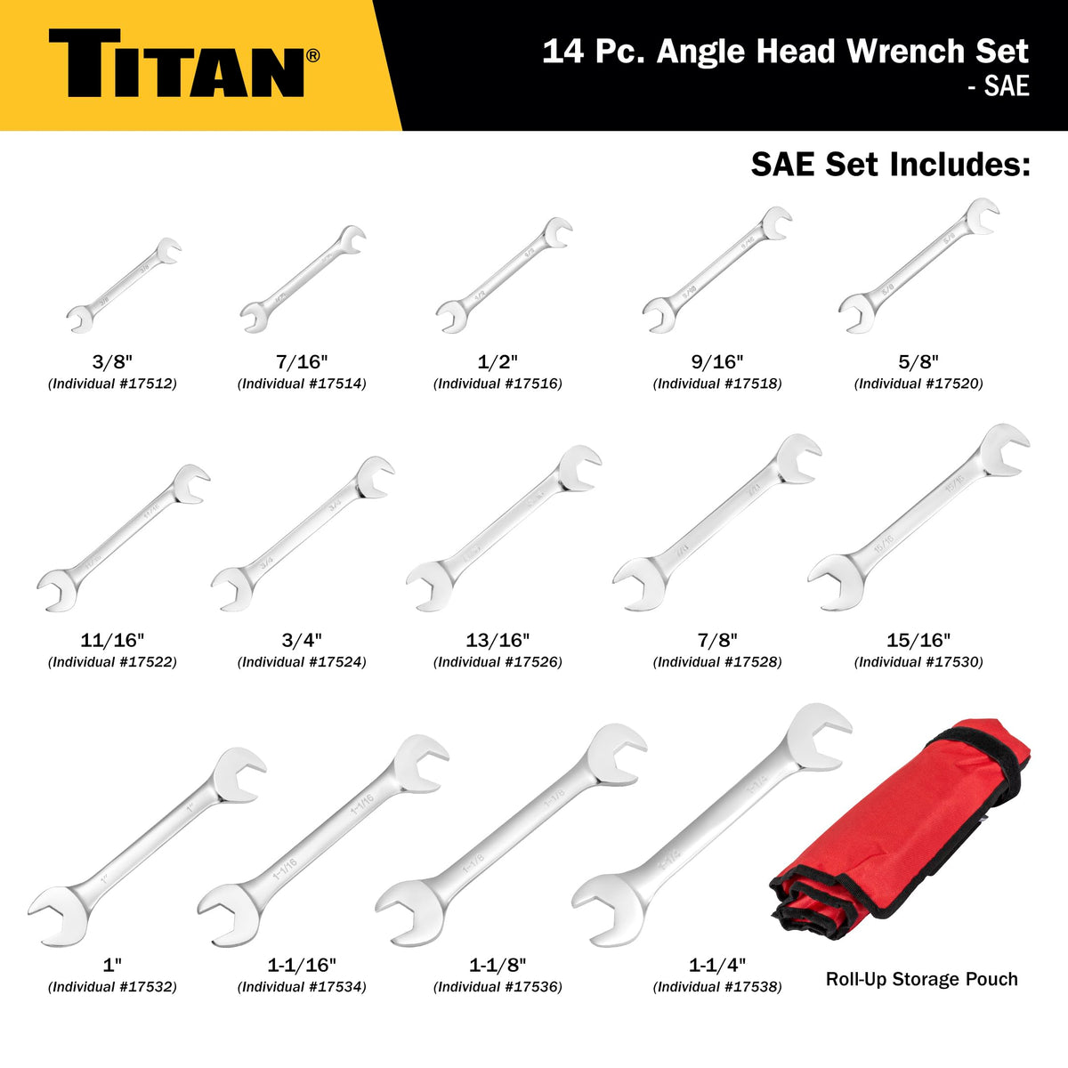 Titan 17283 roll-up storage pouch keeping wrenches organized