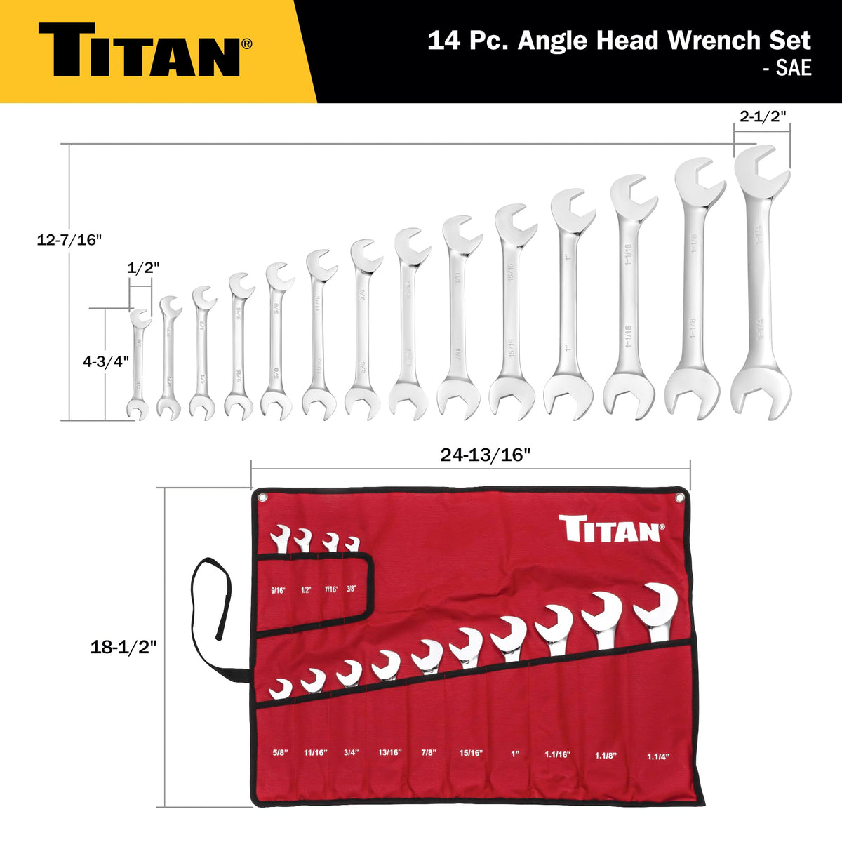 Titan 17283 wide size range from 3/8 to 1-1/4 inch for versatility