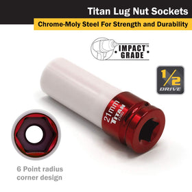Titan 21093 hollow core accommodates longer wheel studs for easier installation.