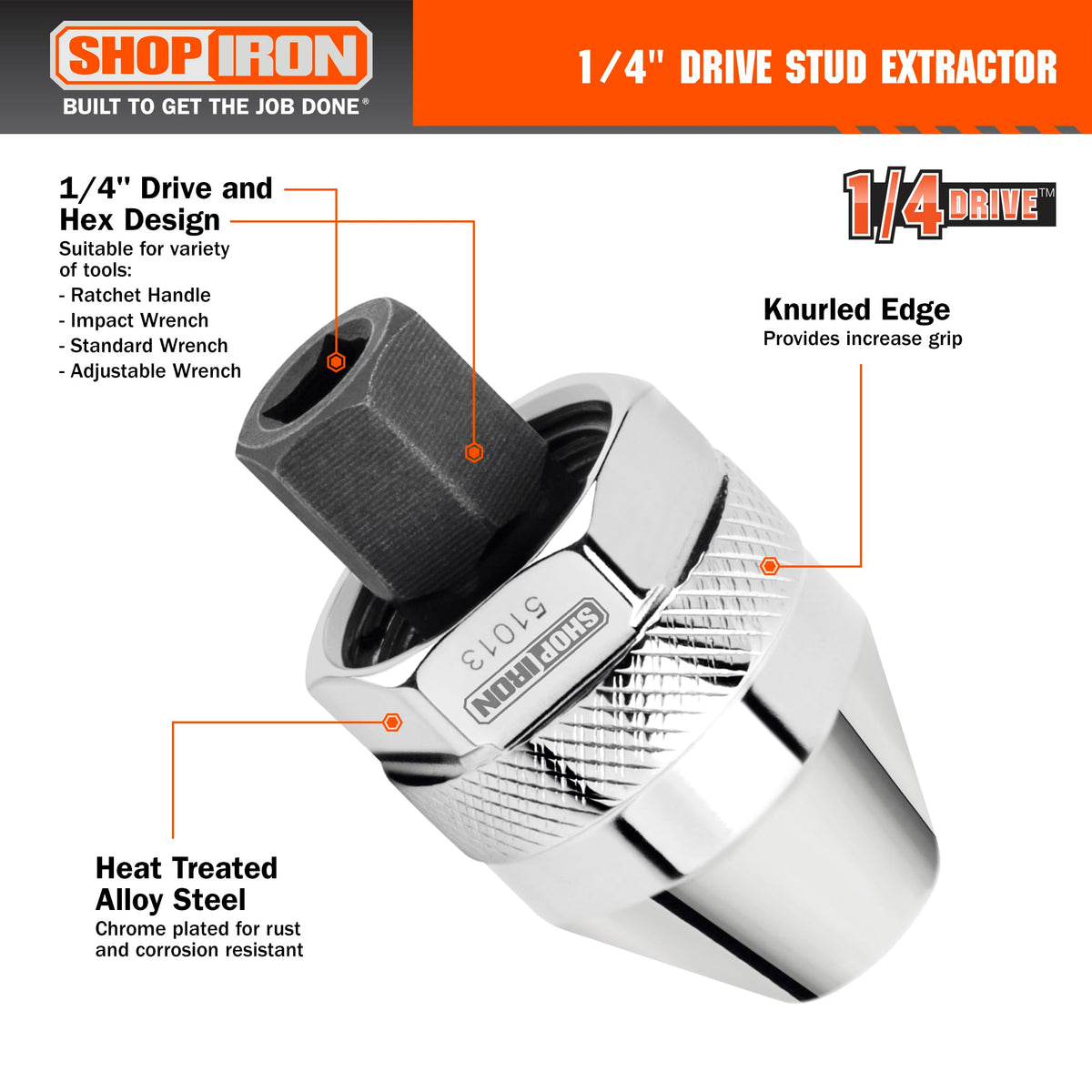 Titan 51013 removes stripped and rusted studs safely in automotive, equipment, or bike work
