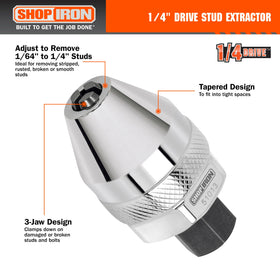 Titan 51013 works with 1/4-drive ratchets for quick removal