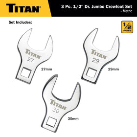Titan 61199 crowfoot wrench 27mm close-up ideal for automotive nut access.