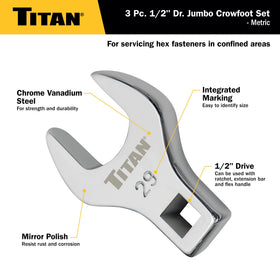 Titan 61199 crowfoot wrench 29mm close-up versatile for metric fasteners.
