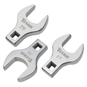 Titan 61199 crowfoot wrench set full polish finish for tight-space tightening.