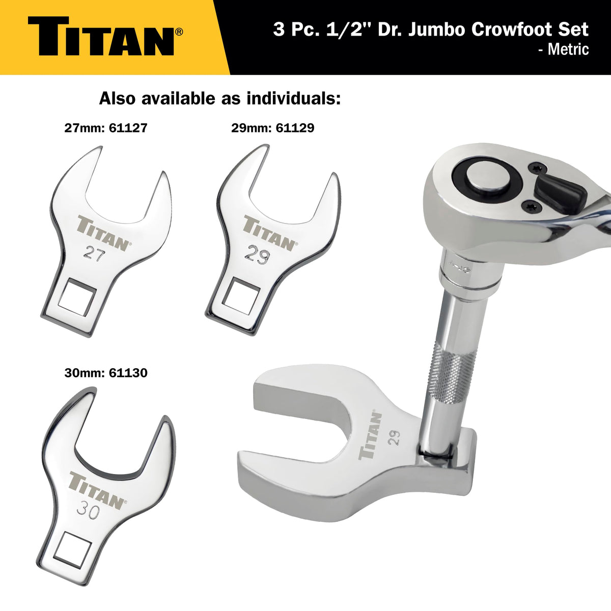Titan 61199 wrench set in-use in engine bay for stubborn bolts.