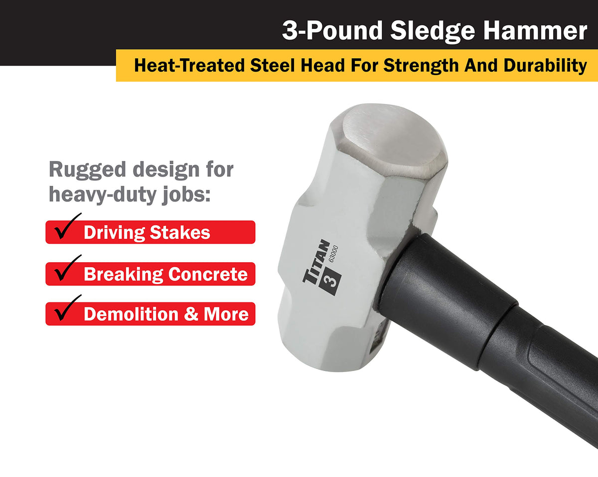 Titan 63000 sledge hammer with overstrike protection for durable performance