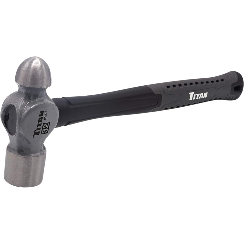 Titan 63024 ball pein hammer with forged steel head for riveting and shaping metal