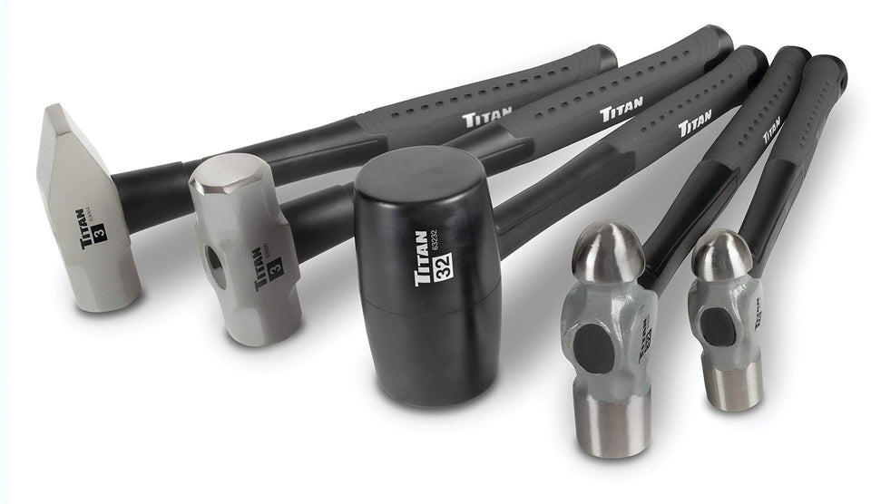 Titan 63125 five-piece hammer set with textured grip for comfortable handling.