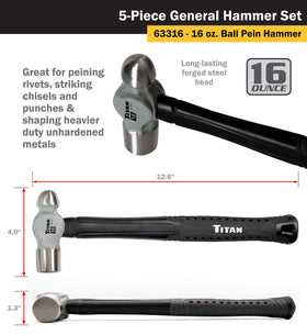 Titan 63125 shock-absorbing fiberglass handle reduces vibration.