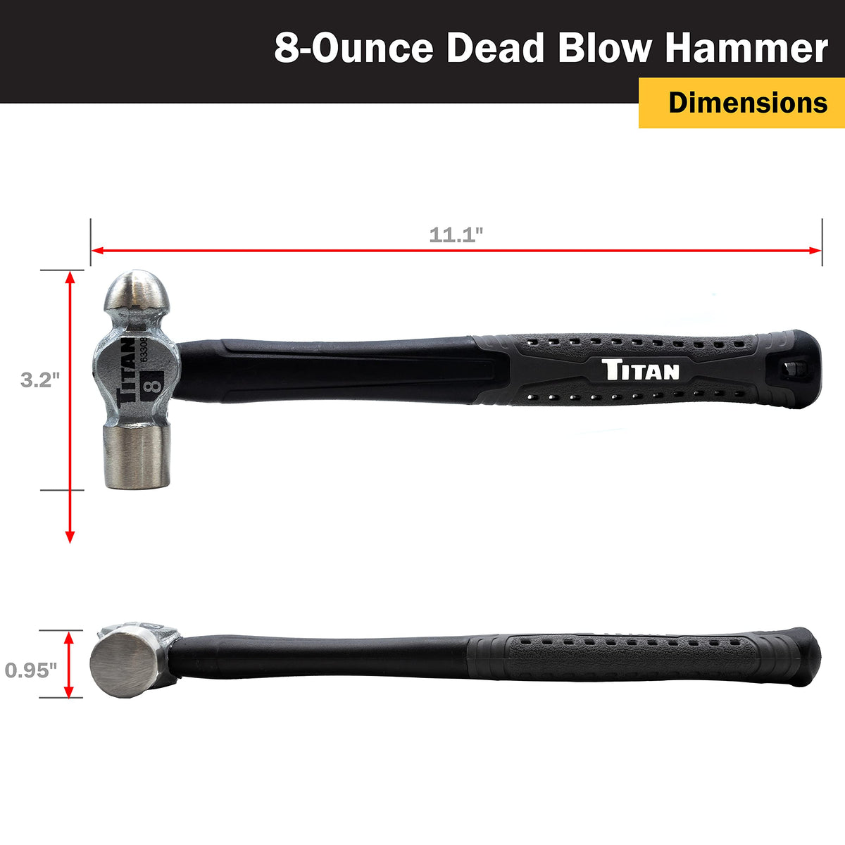 Titan 63302 forged steel heads deliver durable metalworking performance.