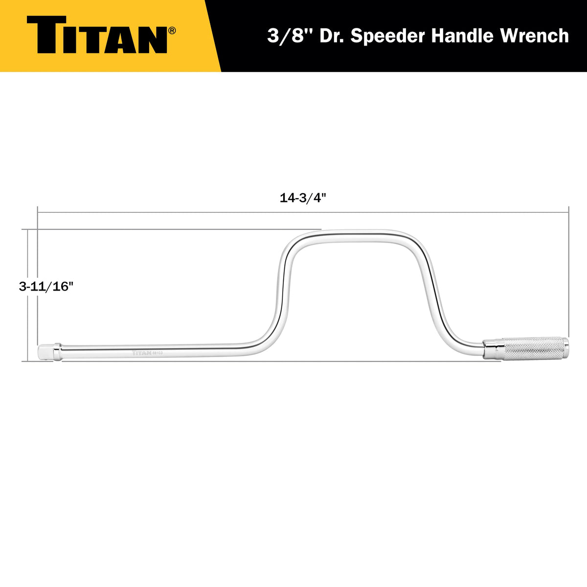 Titan 68103 speeder handle in black finish for a durable, professional look.