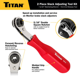 Titan 85512 fork-end release tool securely holds tensioner release button without prying
