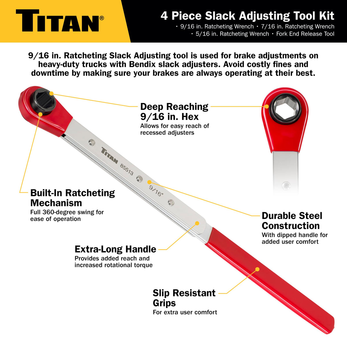 Titan 85569 built-in ratchet with full 360-degree swing