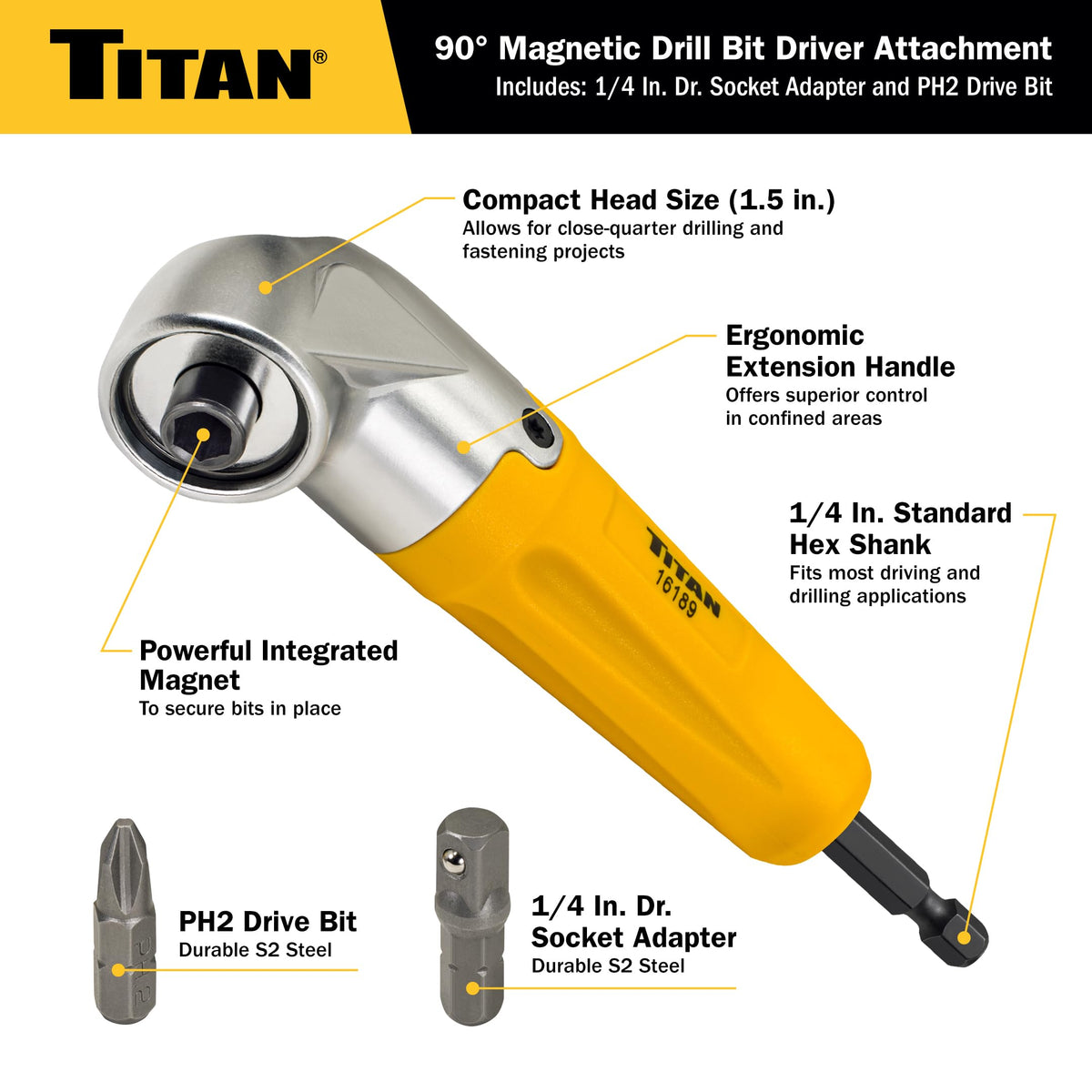 Titan 90-degree head in use in a tight space enabling precise drilling