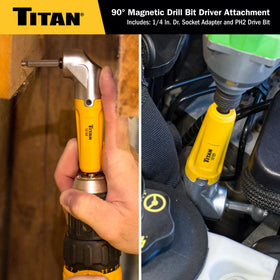 Titan included 1/4-inch drive socket adapter and PH2 bit for ready use