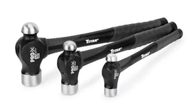 Titan Pro-X 8oz ball peen hammer front view for precise rivet setting.