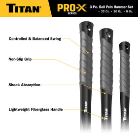 Titan Pro-X forged steel head close-up showing raw strength.