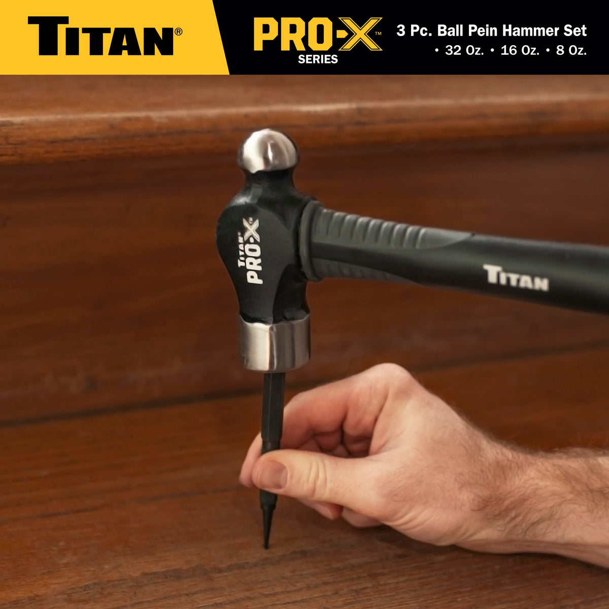 Titan Pro-X shock-absorbing handle close-up for reduced fatigue.