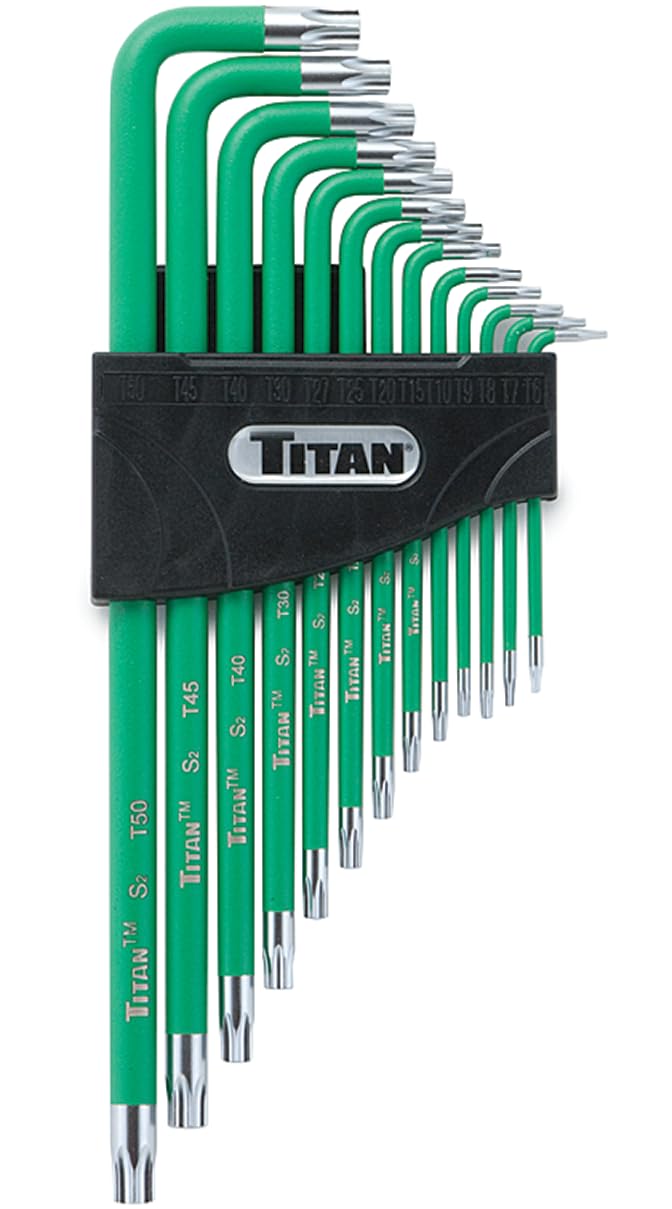 Titan Tools 12715 extended-arm tamper-resistant star keys provide greater reach and torque.