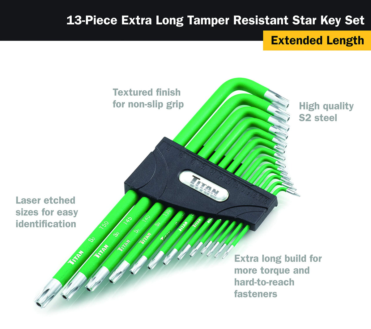 Titan Tools 12715 satin-plated keys offer a secure, non-slip grip for precise turning.