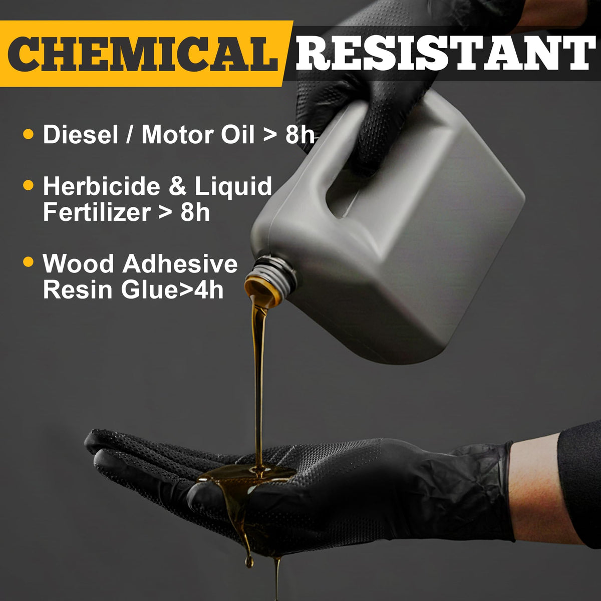 Heavy-duty TitanFlex 8-mil gloves deliver strong puncture protection.