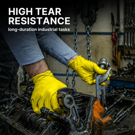 TitanFlex cleaning and janitorial nitrile gloves in bright yellow
