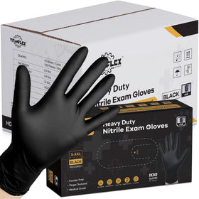 TitanFlex disposable nitrile gloves in black, 1000-count case, heavy-duty protection for hands.