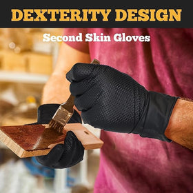 TitanFlex black nitrile gloves provide professional look by concealing dirt and grease.