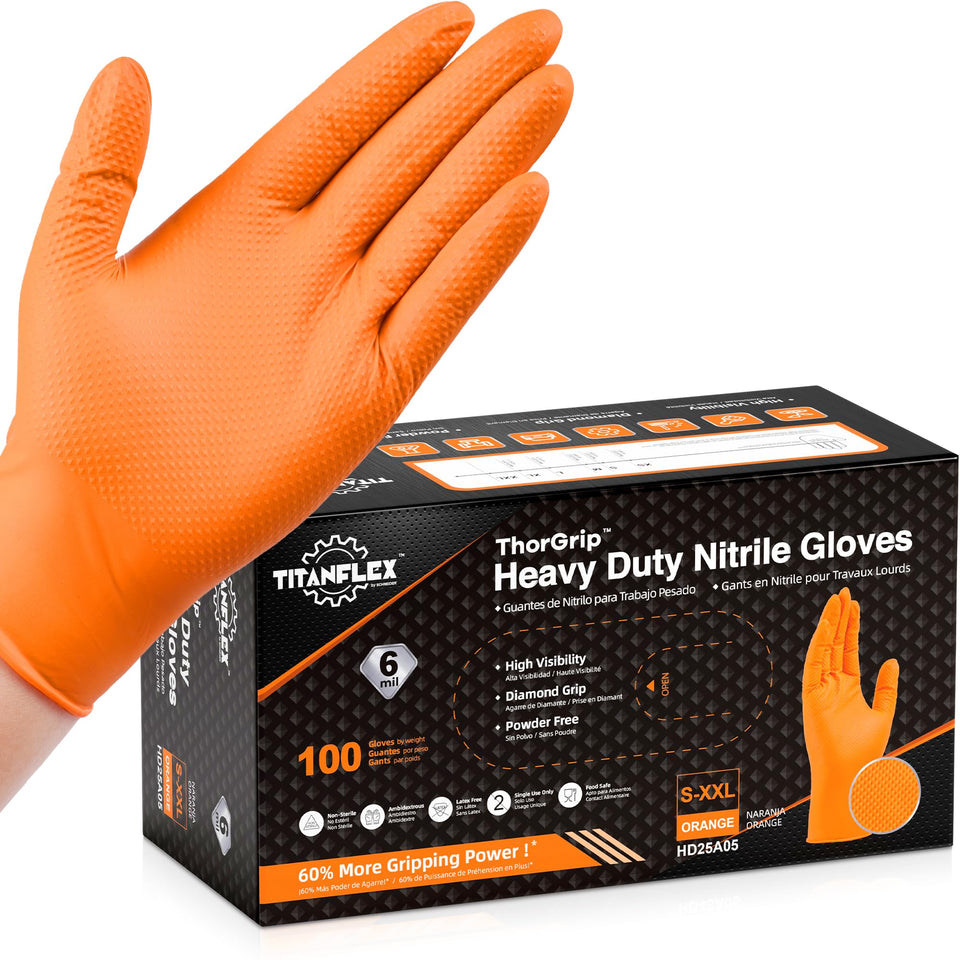 TitanFlex raised diamond texture gloves boost grip for tools and parts