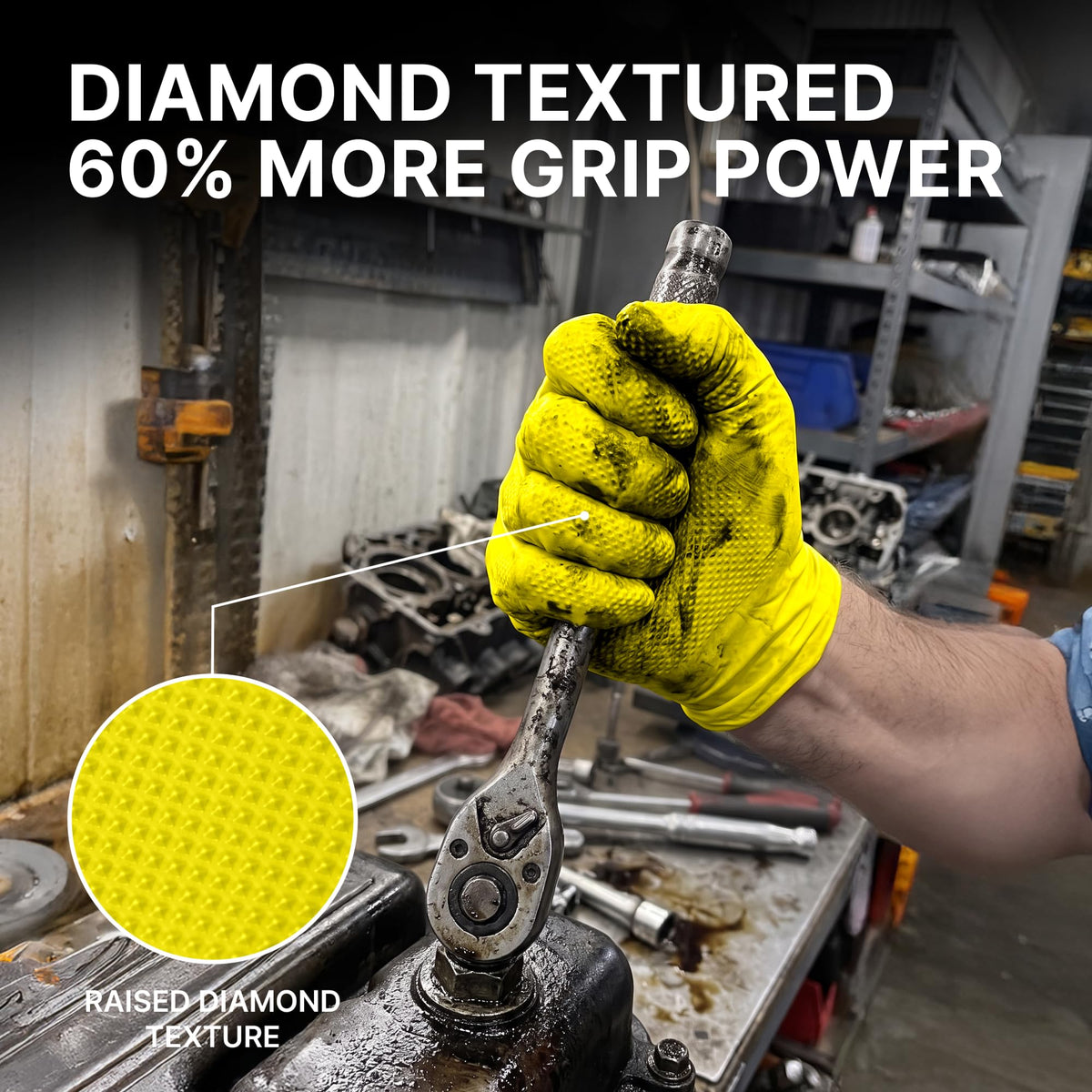 TitanFlex high-visibility yellow gloves for outdoor work safety