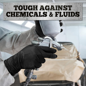 TitanFlex kitchen-cleaning gloves in black nitrile 6mil texture for solid grip