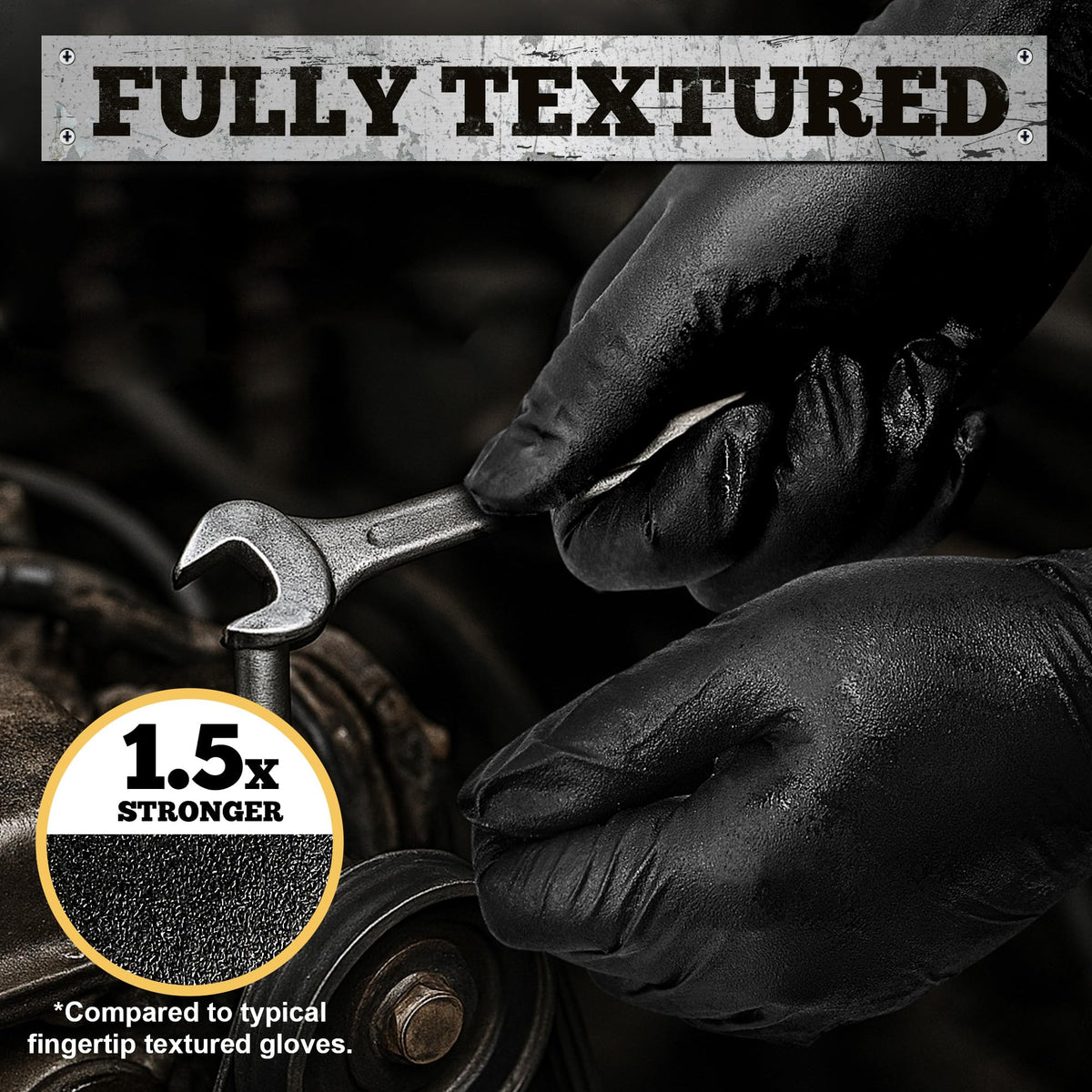 TitanFlex latex-free powder-free gloves packaging shot highlighting safe handling.