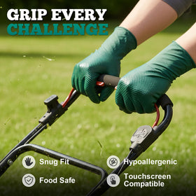 TitanFlex green mechanics work gloves enable precise tool handling