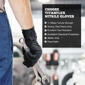 TitanFlex medical-grade nitrile gloves suitable for exams and lab tasks