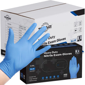 TitanFlex nitrile gloves with blue dispenser box for quick, clean, heavy-duty use.