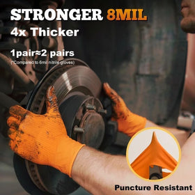 TitanFlex orange nitrile gloves with high-visibility color for safety