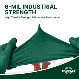 TitanFlex gloves feature raised diamond texture on palms for enhanced grip in wet conditions.