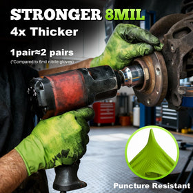 TitanFlex raised-diamond-texture gloves demonstrate 60% more grip for wet or slippery objects.