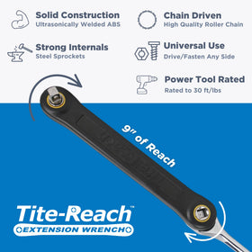 TITE-REACH extension enables up to 30 ft-lbs of direct torque for light tasks.