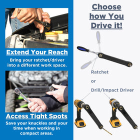 TITE-REACH ultrasonic welded housing protects internal components during garage jobs.