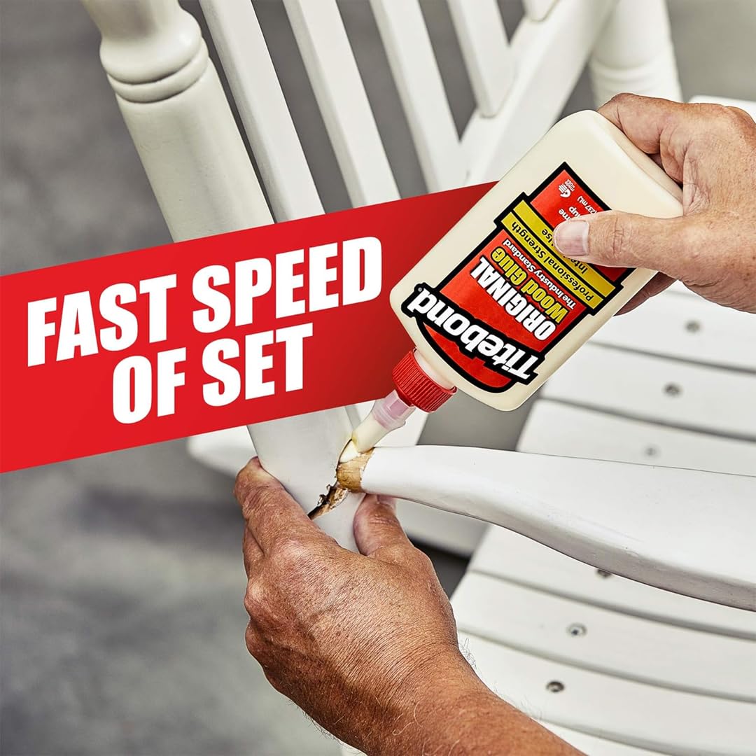 Titebond 5066F fast-set glue with clamps in use
