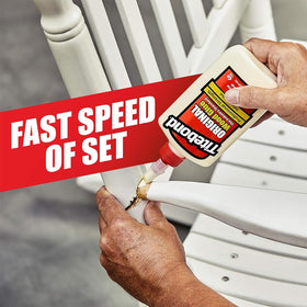 Titebond 5066F fast-set glue with clamps in use