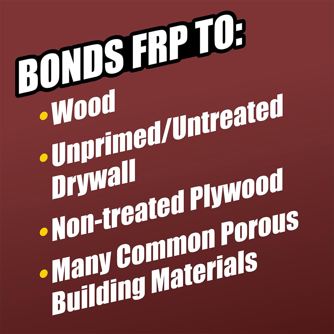 Titebond GAL FASTGRB FRP Adhesive bonding FRP panels to drywall efficiently.