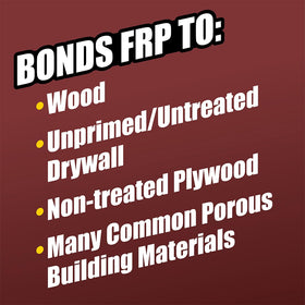 Titebond GAL FASTGRB FRP Adhesive bonding FRP panels to drywall efficiently.