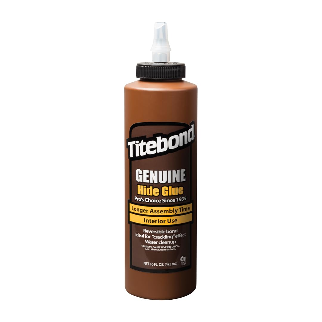 Titebond Genuine Hide Glue 16oz bottle pour aids precise wood joints