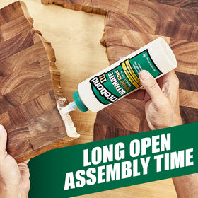 Titebond III edge-application showing clamp-free adhesion for quick woodworking.